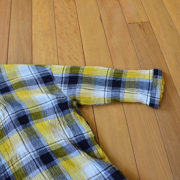 Anthropologie Maeve Embroidered Plaid Button Down Tunic Shirt Size XS/S - Picture 5 of 15